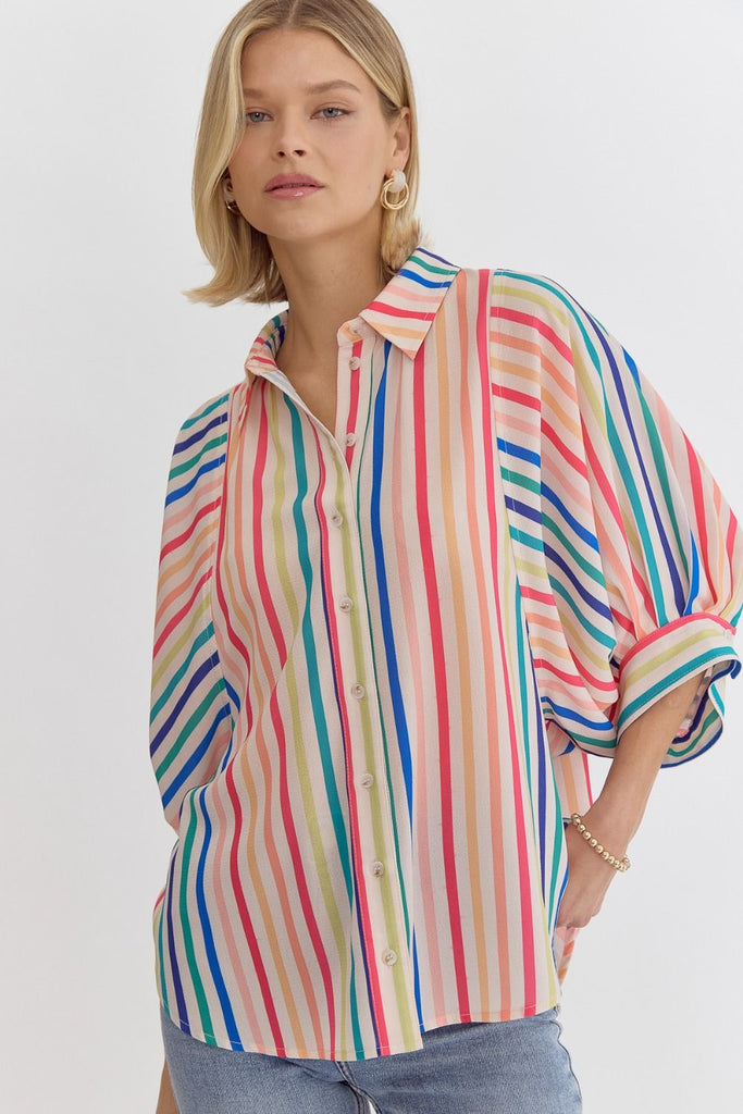 Rainbow of Stripes Blouse {Multi}