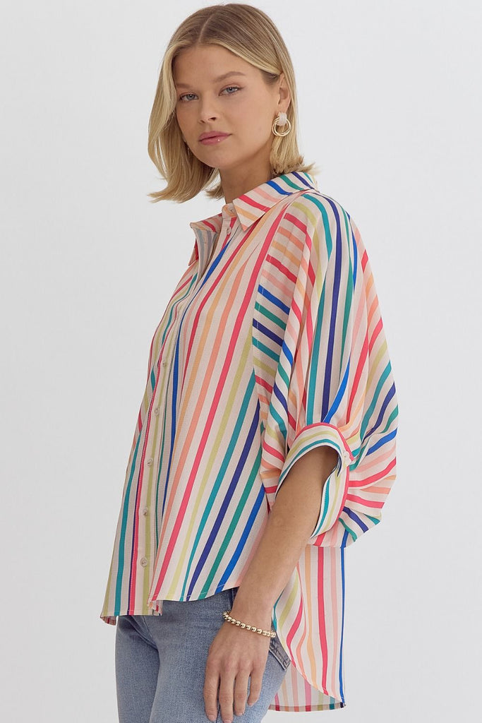 Rainbow of Stripes Blouse {Multi}