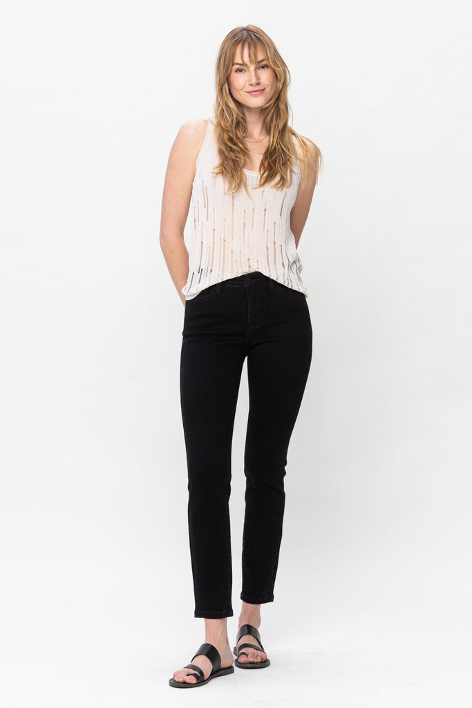 Rep Mid Rise Black Jeans