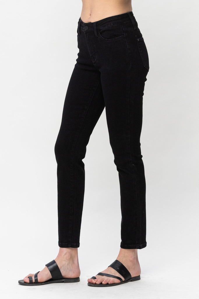 Rep Mid Rise Black Jeans