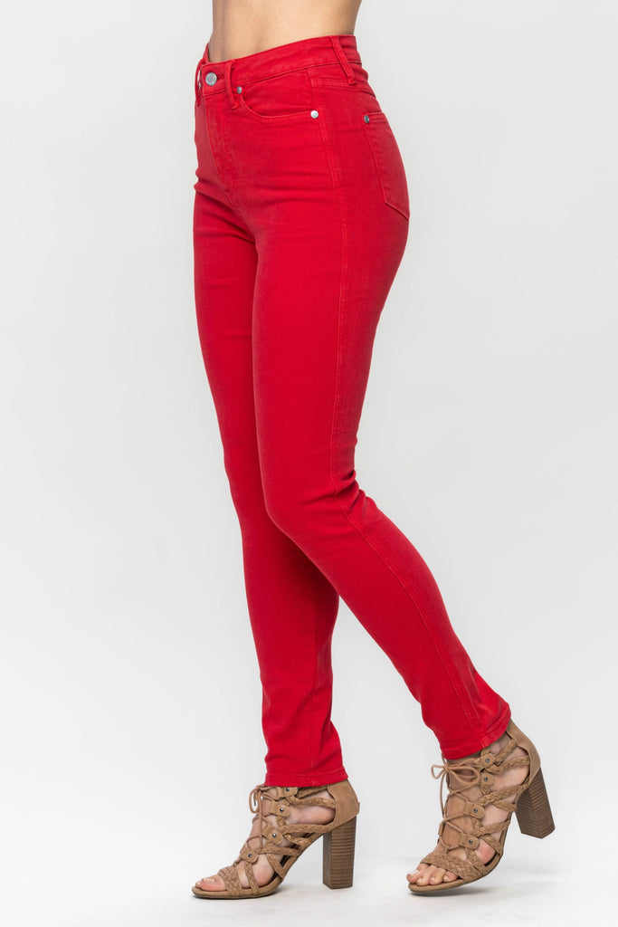 Sanctuary The Charmer Red Coral Skinny Jeans Denim with Stretch Sz