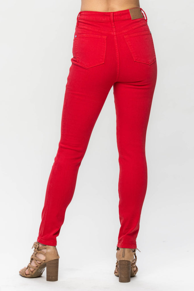 Joy H/R Tummy Control Skinny Jeans {Red} – TFL
