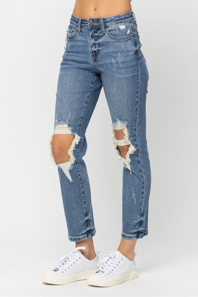 Jess Ripped Knee Boyfriend Jeans