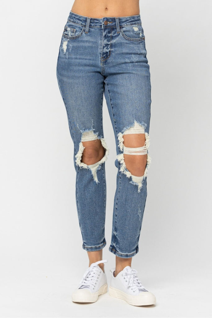 Jess Ripped Knee Boyfriend Jeans