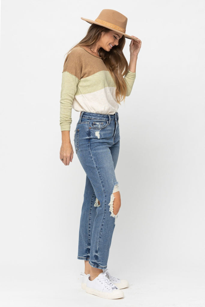 Jess Ripped Knee Boyfriend Jeans