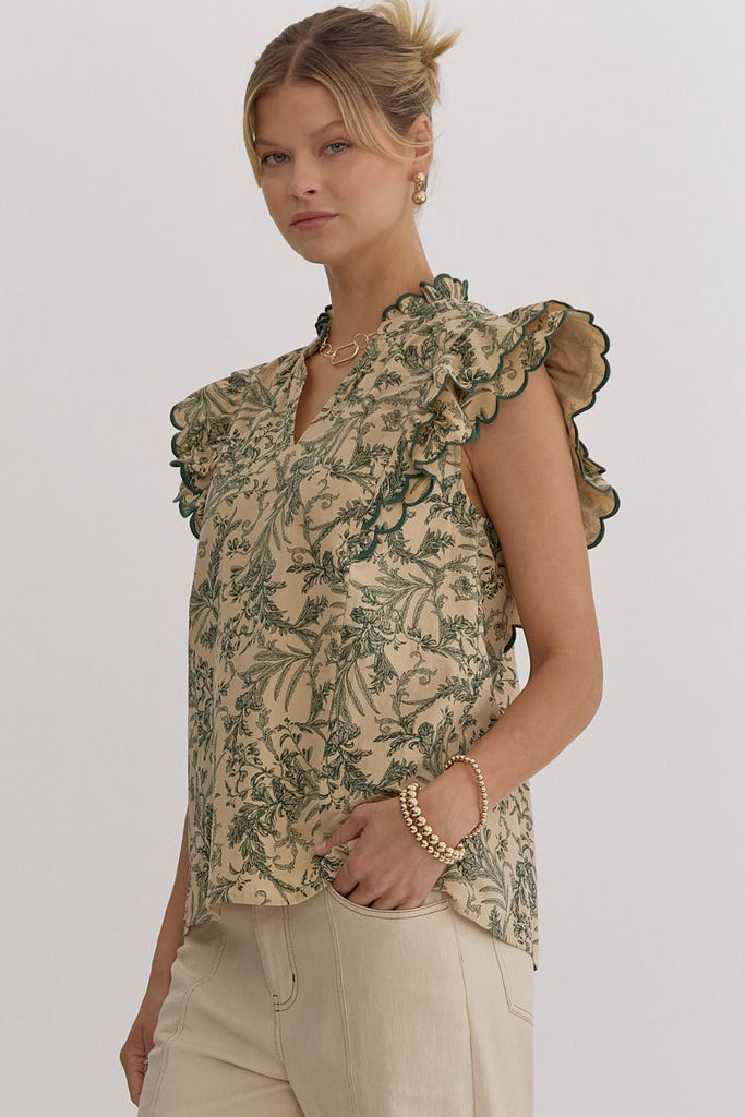 Leafy Scenery Blouse {H. Green}