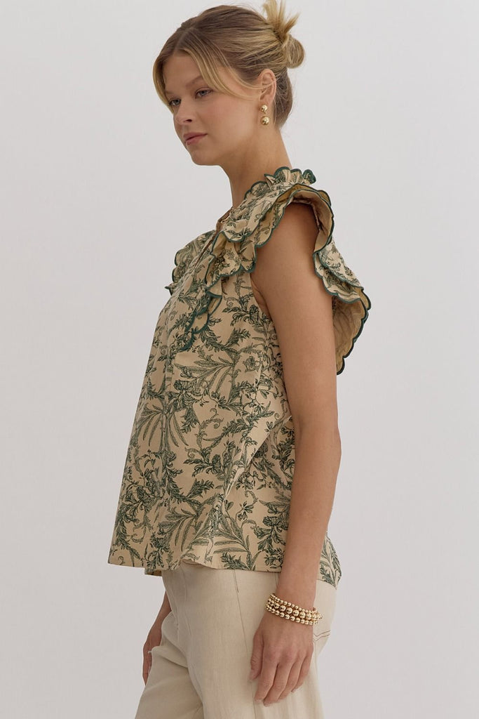 Leafy Scenery Blouse {H. Green}