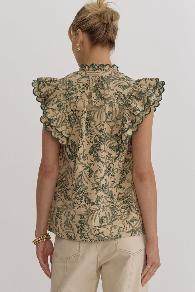 Leafy Scenery Blouse {H. Green}