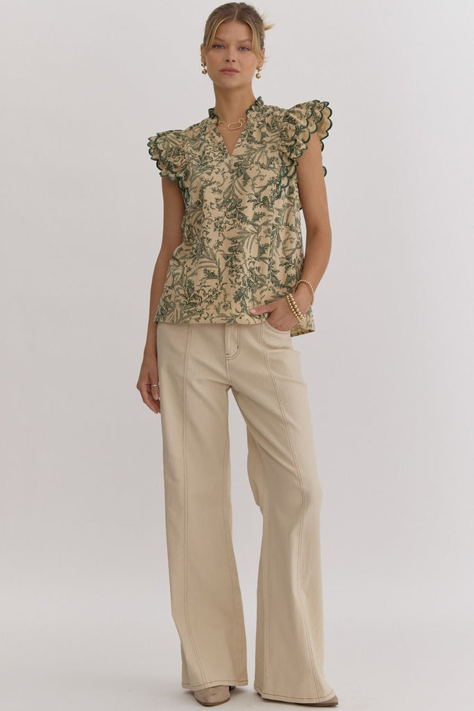 Leafy Scenery Blouse {H. Green}