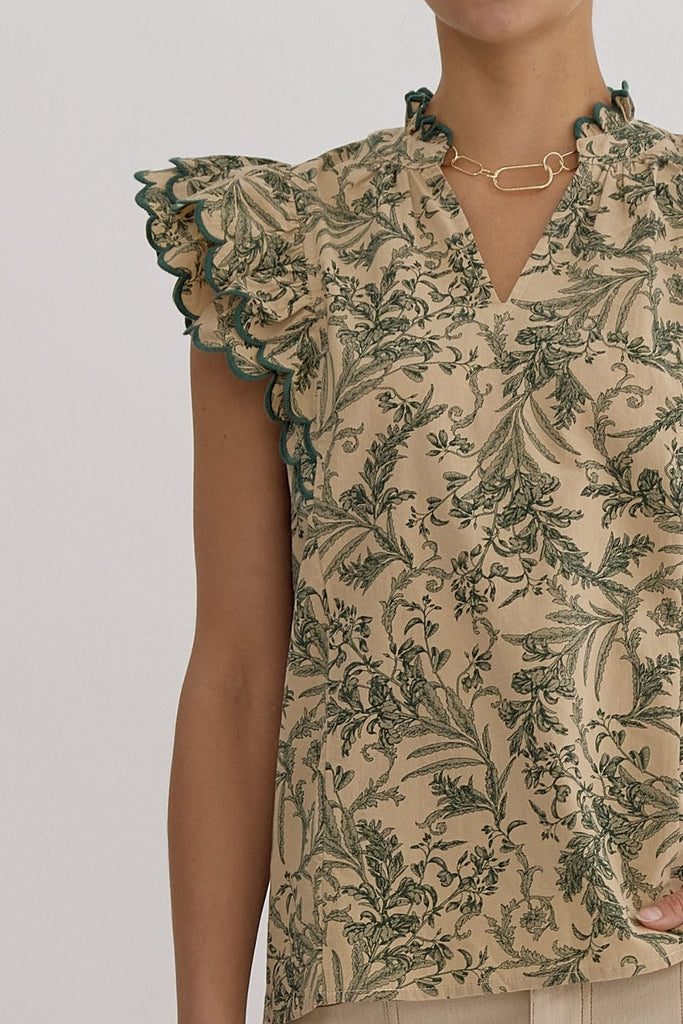 Leafy Scenery Blouse {H. Green}