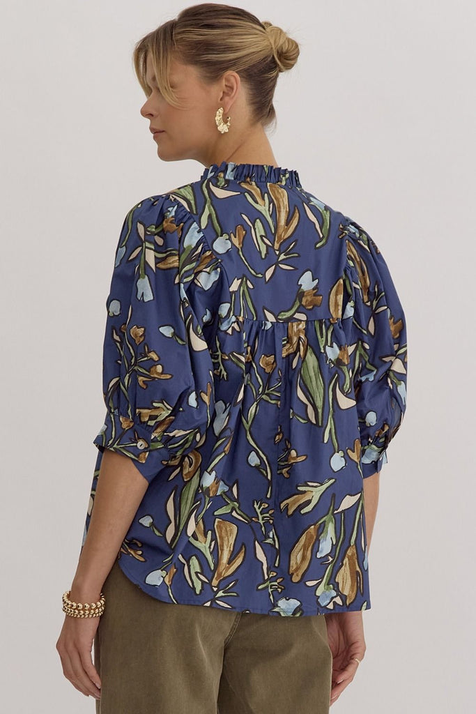 Autumn Florals Blouse {Midnight}