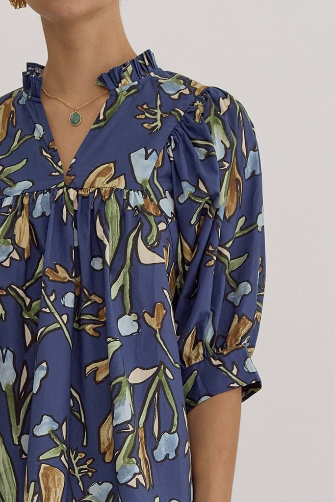 Autumn Florals Blouse {Midnight}