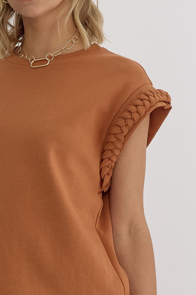 Braided Details Top {Camel}