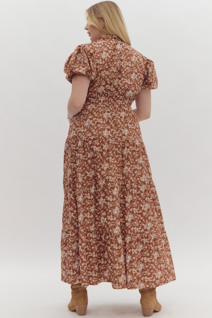 Golden Fields Midi Dress {Chestnut}