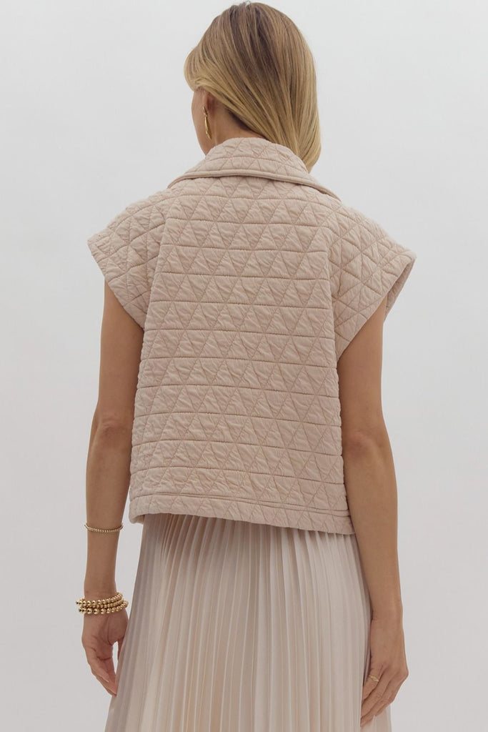 Quilted Lightweight Vest {Ecru}