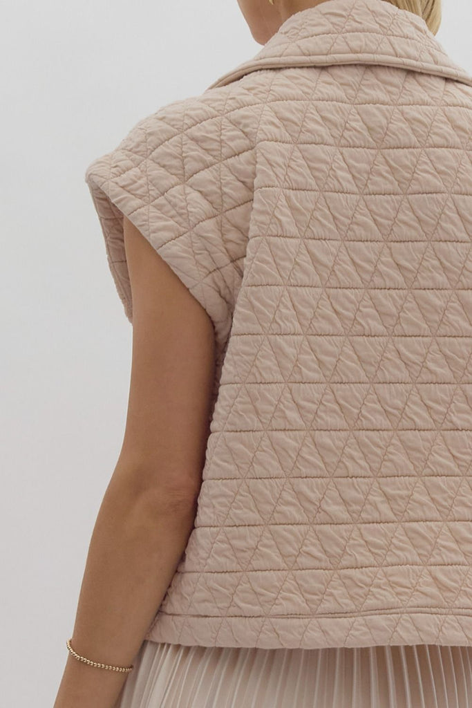 Quilted Lightweight Vest {Ecru}