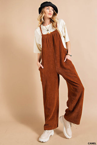 Shirred Overall Jumpsuit {Oatmeal}
