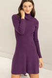 Fitted Knit Sweater Dress {Eggplant}