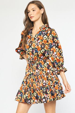 Autumn Twirl Dress {Brown Mix}