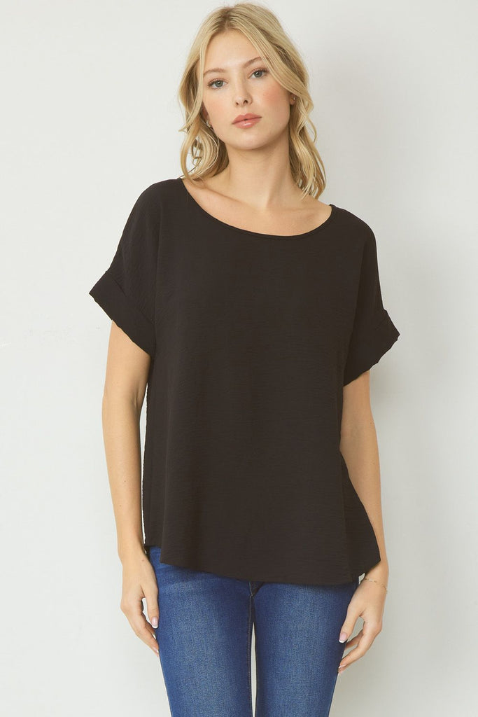 Simply Solid Blouse {Black}