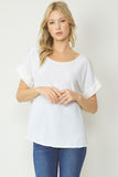 Simply Solid Blouse {Off White}