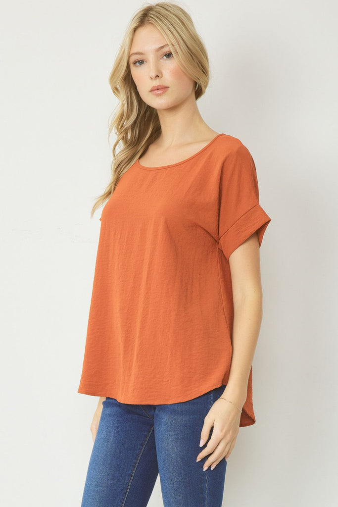 Simply Solid Blouse {Rust}