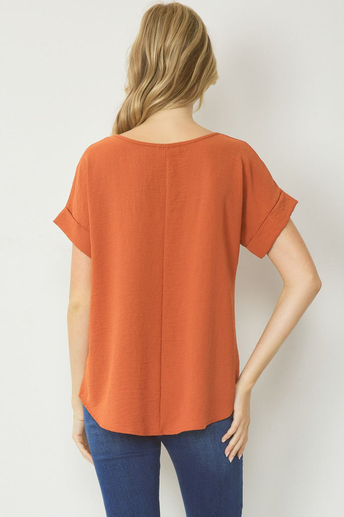 Simply Solid Blouse {Rust}