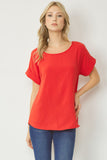 Simply Solid Blouse {Red}