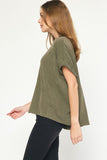 Fallen for You Ribbed Top {Olive}