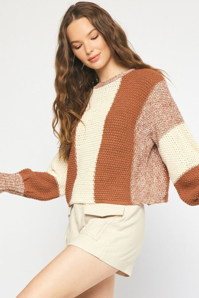 Block It Off Sweater {Rust}