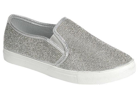 Silver & Clear Rhinestone Sparkle Sneakers {Kids}