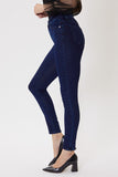 Sparkly Coated M/R Skinny Jeans {Dark Wash}