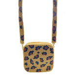 Leopard Hand Beaded Crossbody Bag