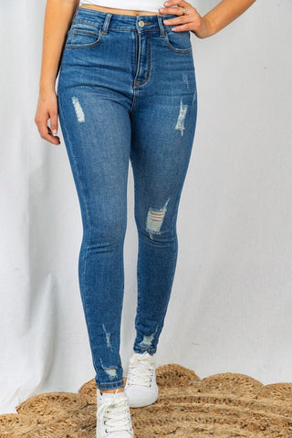 Penny Distressed Mom Jeans {Md Wash}