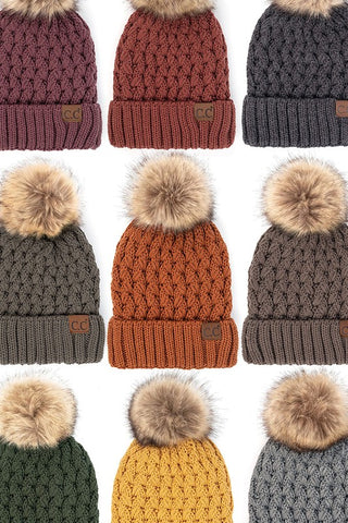 Chenille Solid Pom Pom Beanie {Multiple Colors}