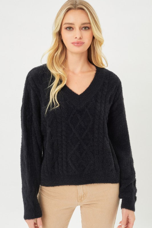Slouchy Chunky Sweater {Black}