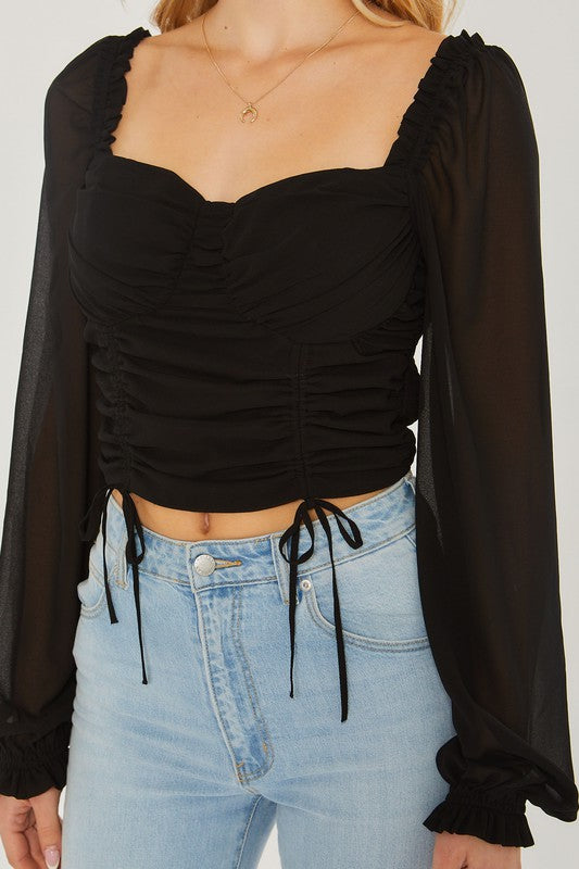 Cinched Heart Blouse {Black}