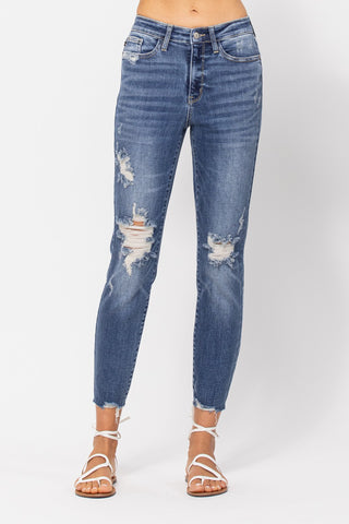 Jay H/R Button Fly Wide Leg Jeans {Dk. Wash}