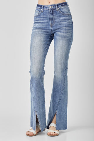 Sparkly Coated M/R Skinny Jeans {Dark Wash}