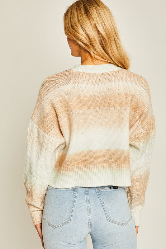 Gradient Cropped Sweater {Khaki Mix}