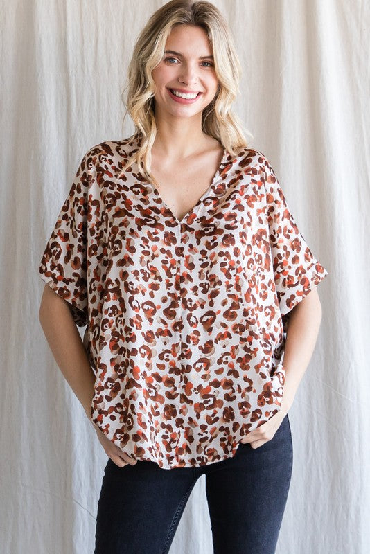 Serendipity Leopard Blouse {Champagne}
