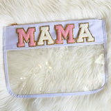 MAMA Chenille Patch Clear Pouch
