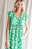 Bright Animal Print Dress {Green}