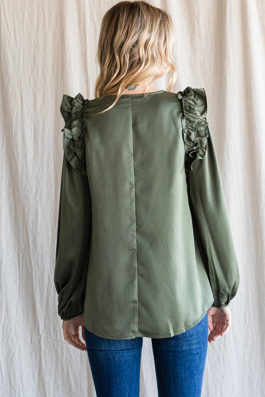 For the Frill Blouse {Olive}