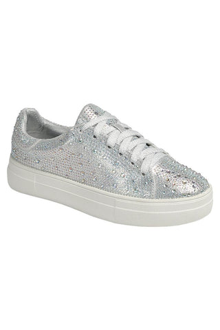 Silver & Clear Rhinestone Sparkle Sneakers {Kids}