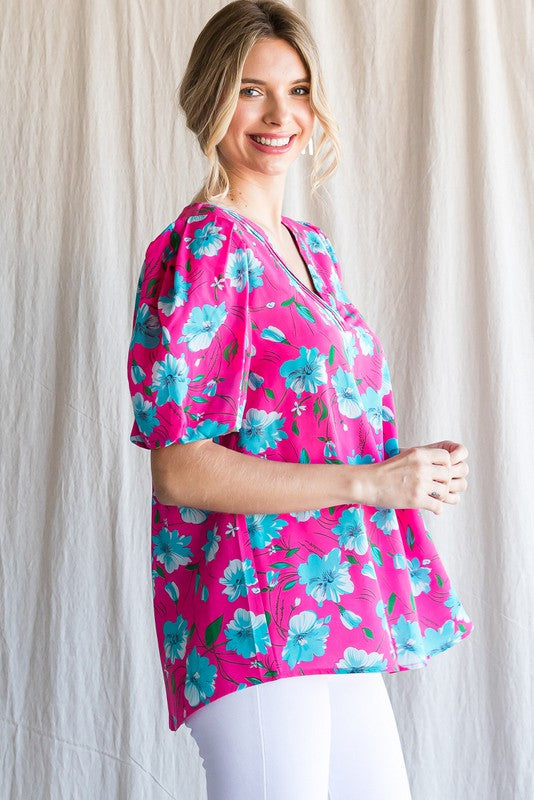 Fully Bloomed Blouse {Pink Mix}