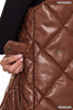 Vegan Leather Puffer Vest {Chocolate}