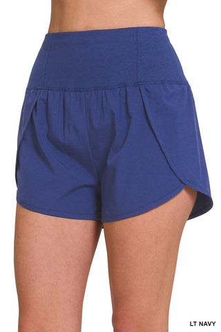 Smocked Waist Running Shorts {Bright Blue}