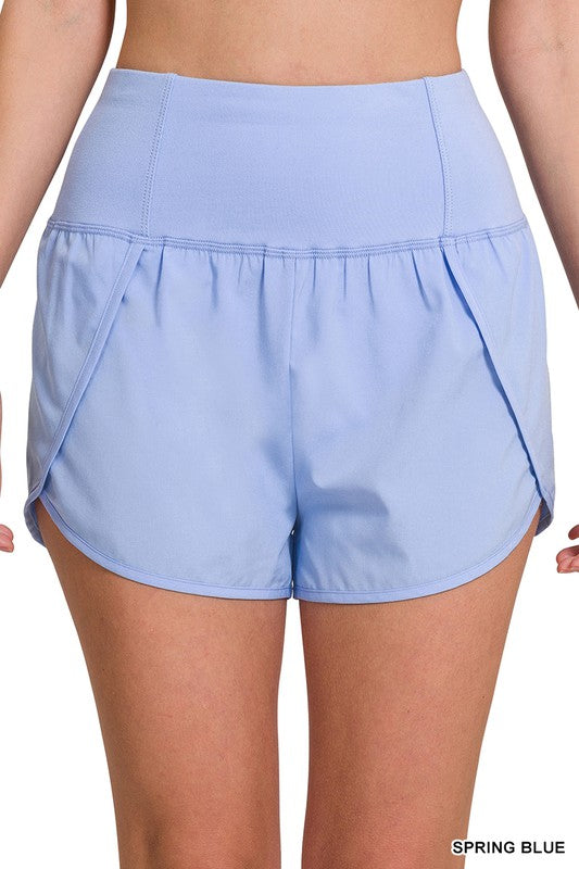 Zipper Back Running Shorts {Spring Blue}