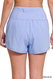 Zipper Back Running Shorts {Spring Blue}